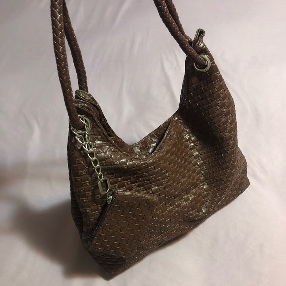 Brown Satchel Bag w/ Coin Purse Charm - Picture 13 of 15